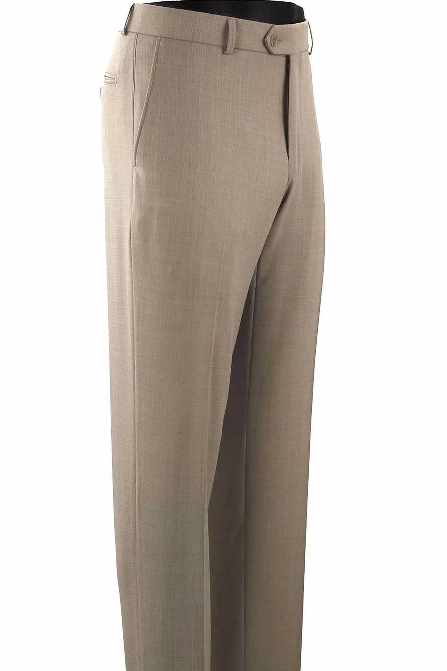 NEW BALLIN men's performance wool blend comfort-eze trouser in taupe mix